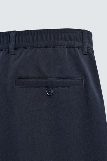 COMFORT STRAIGHT-LEG TROUSERS - Navy blue by Zara - Image 9