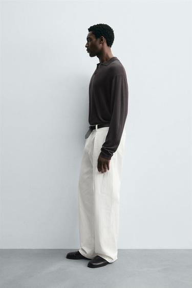 POLO EN MAILLE STRUCTURÉE - Gris foncé de Zara - Image 3