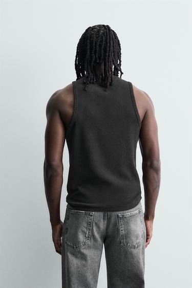 FADED RIB TANK TOP - Dark brown by Zara - Image 2