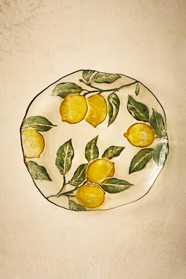 GLASS SERVICE PLATE WITH LEMONS -  by Zara - Image 6