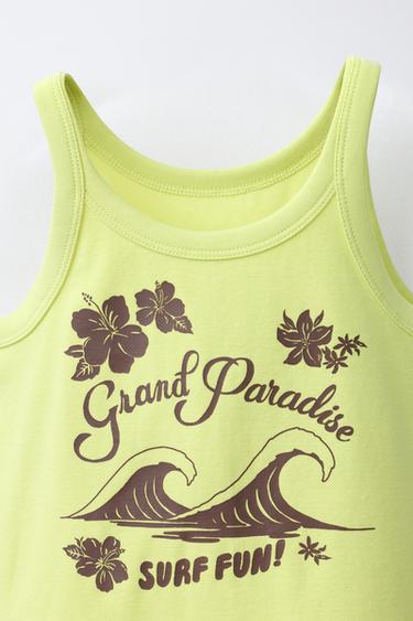 TOP IMPRIMÉ SURF - Citron vert de Zara - Image 3