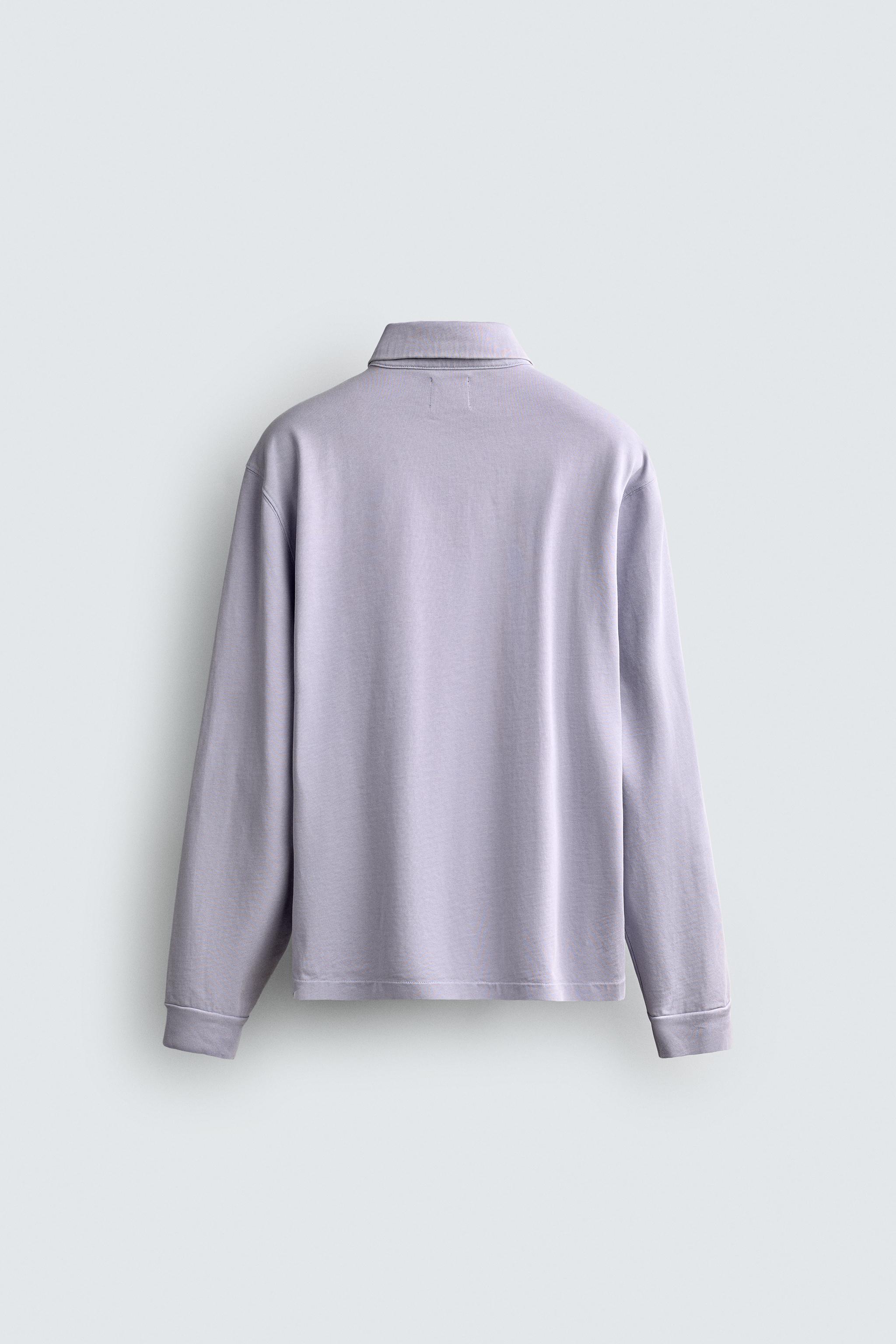 REGULAR FIT POLO SWEATSHIRT - Blue / Lavender | ZARA Turkey