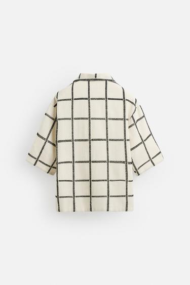 CHEMISE BRODERIE GÉOMÉTRIQUE - Beige de Zara - Image 6