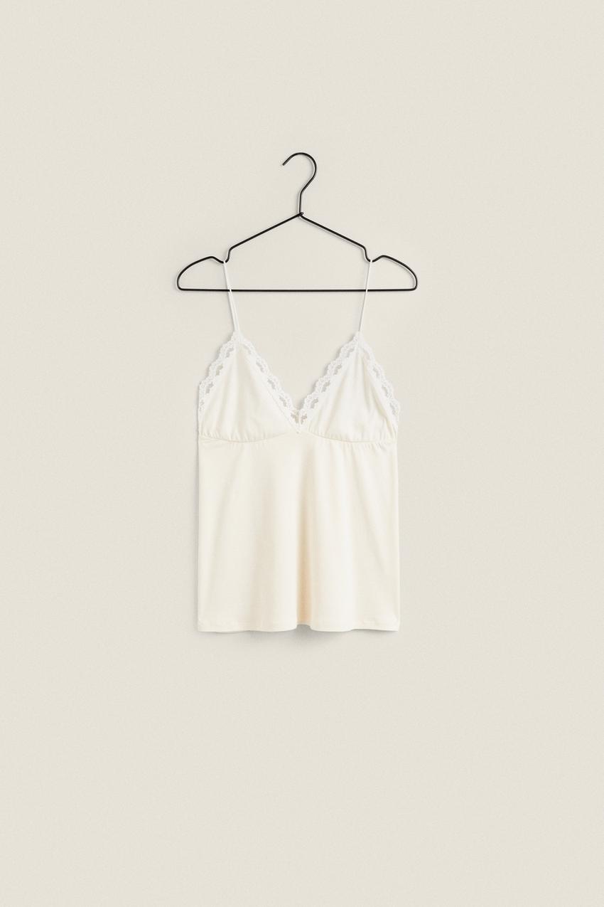 Women's cotton cami- white - White - Dilling
