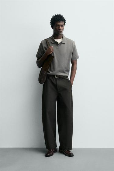 Zara REGULAR FIT POLO SHIRT - Gray - Image 0