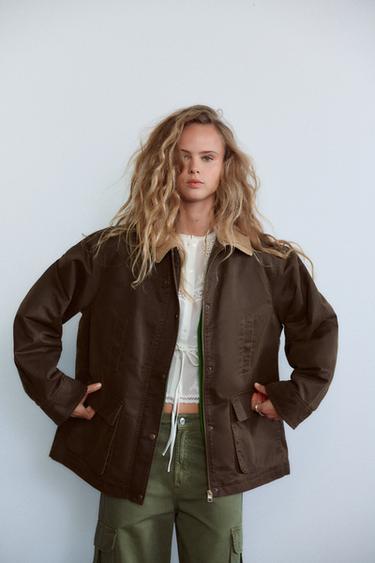 CONTRAST COLLAR JACKET - Brandy by Zara - Image 1