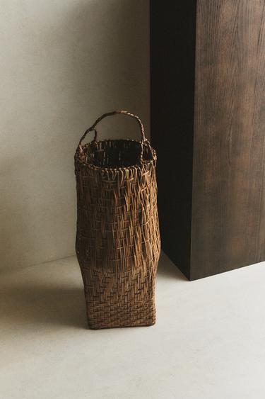 CORBEILLE PORTE-PARAPLUIE ROTIN - Beige clair de Zara