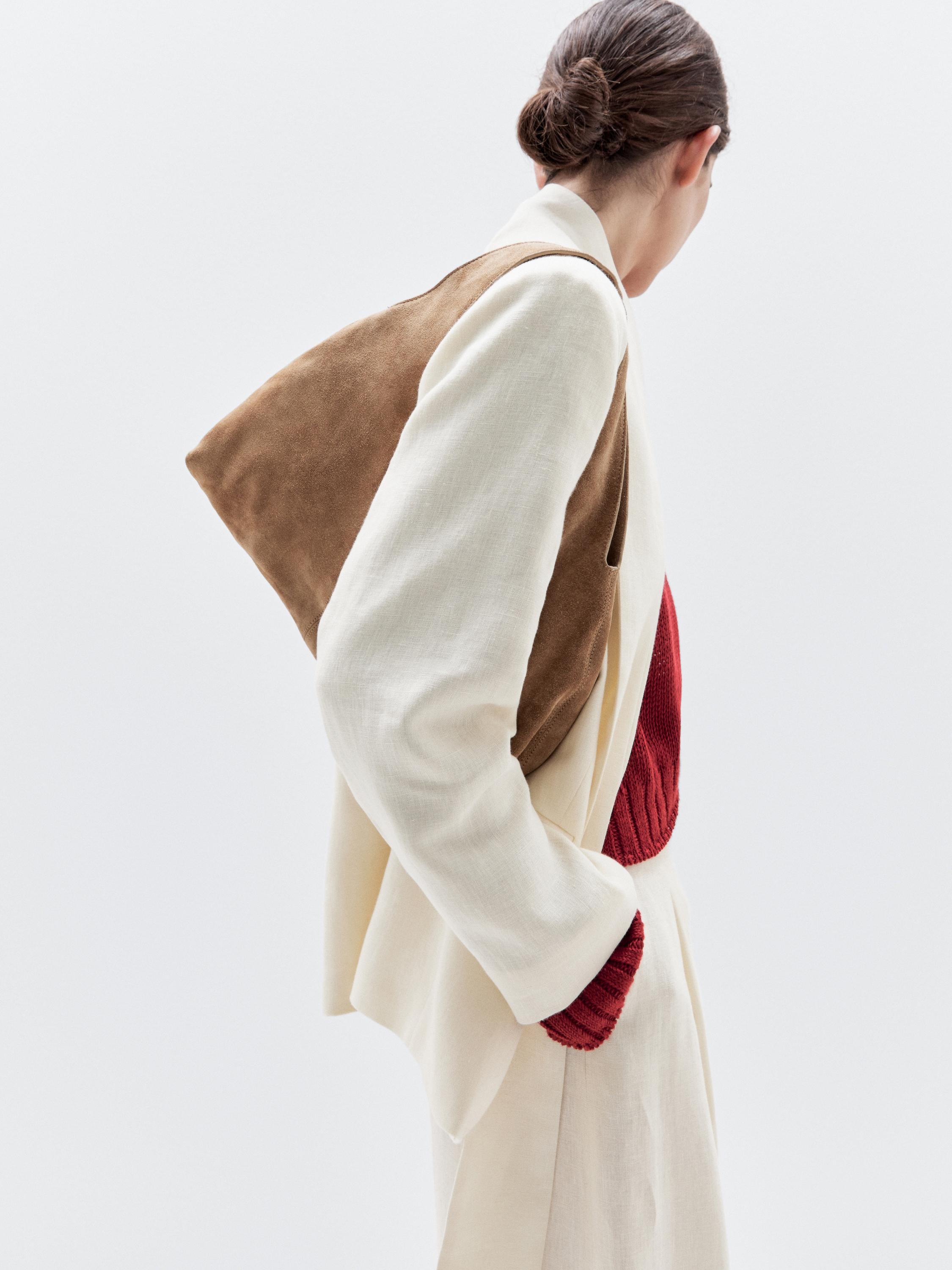 Medium split leather lady bag