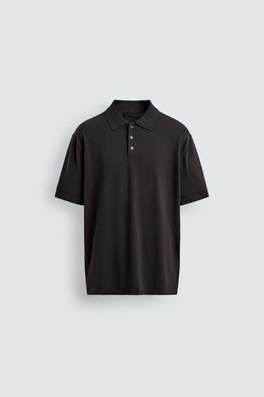 POLO PUNTO REGULAR FIT MEZCLA ALGODÓN - Marrón oscuro de Zara