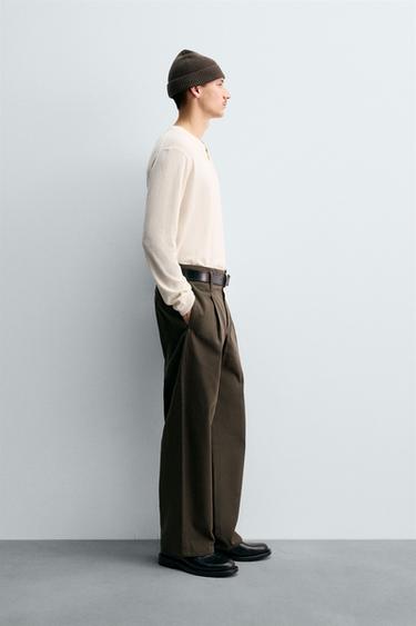 COTTON-CASHMERE BUTTON NECK SWEATER - Ecru by Zara - Image 3