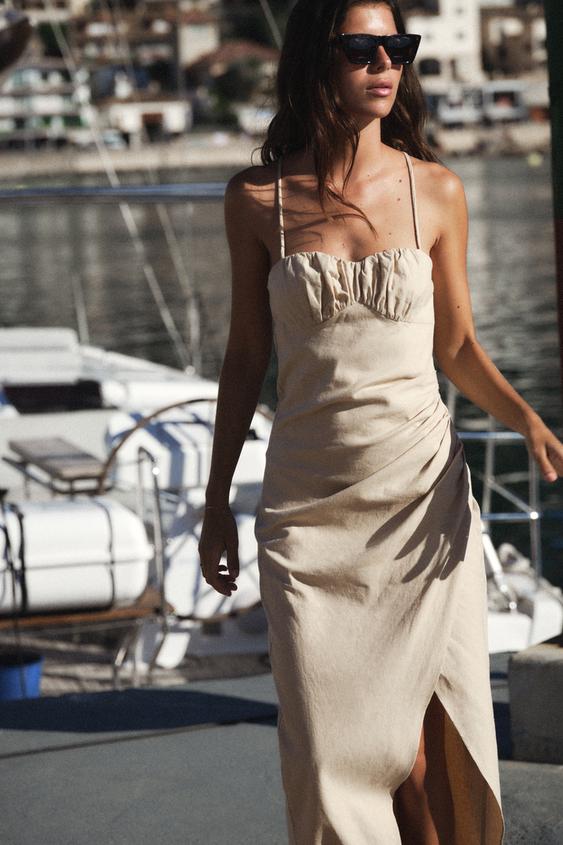 Robe Beige Zara Dress Invitada Perfecta Moda Vestidos Midi Zara Mujer ZARA /Belarus Robe Beige Zara Dress Invitada Perfecta Moda Vestidos Midi Zara Mujer ZARA /Belarus
