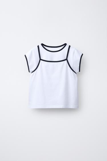 CAMISETA DOBLE VIVOS - Blanco de Zara - Imagen 0