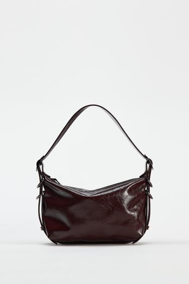 BOLSO DE HOMBRO ANILLAS - Marrón de Zara