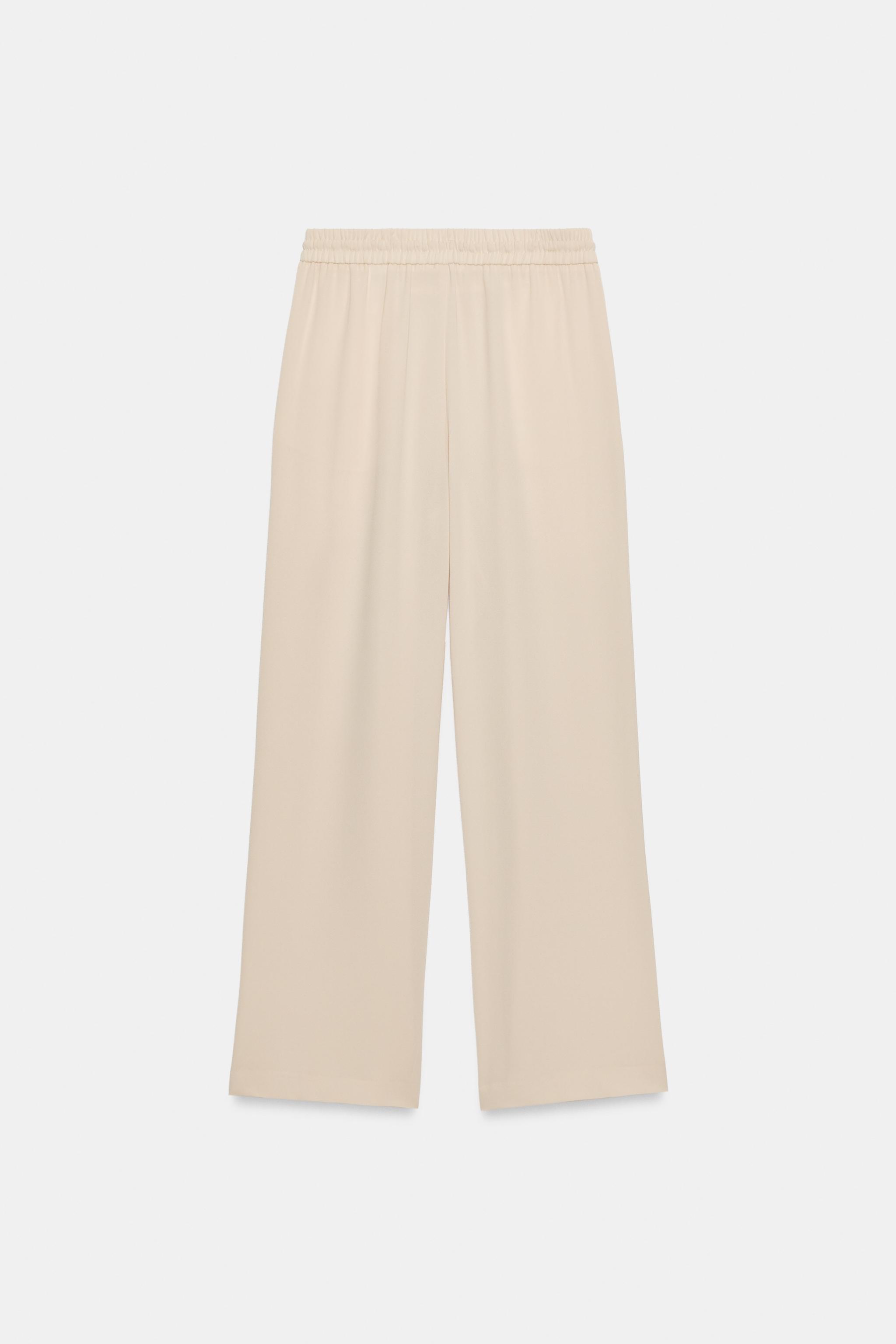 Zara Lastikli Bele Sahip Dökümlü Pantolon görsel 7