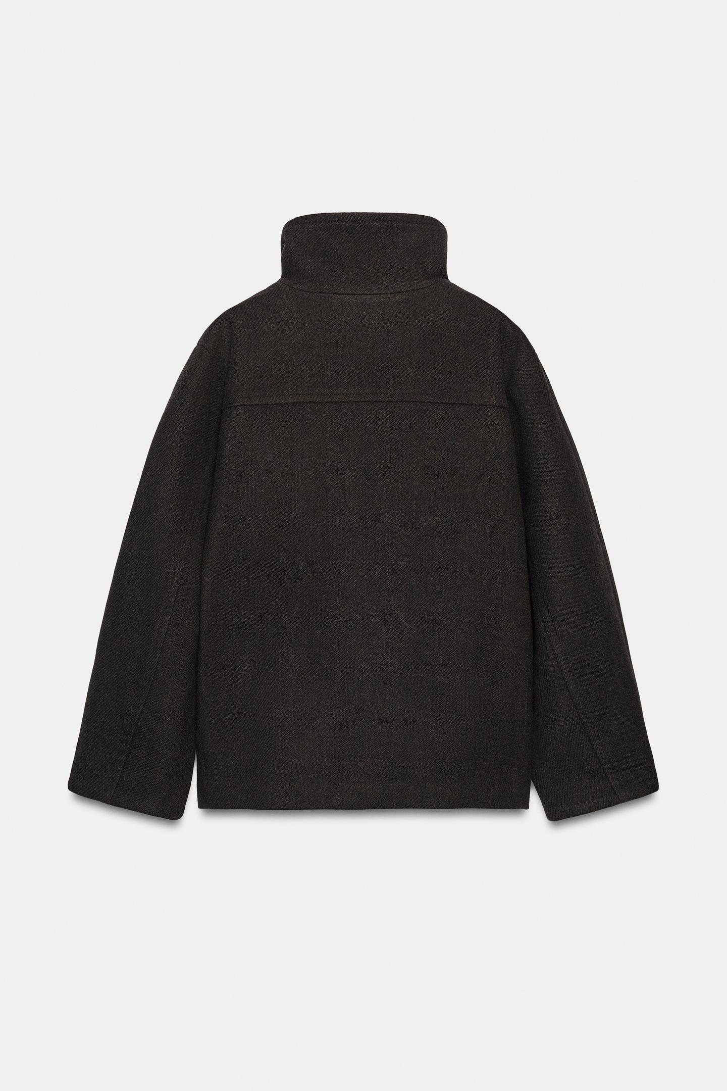 Женское пальто Zara High-Neck Short, цвет: Коричневый — фото 8