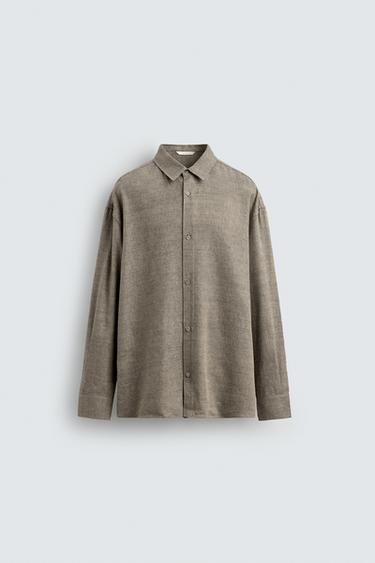 RELAXED FIT TEXTURED SHIRT - Grey by Zara