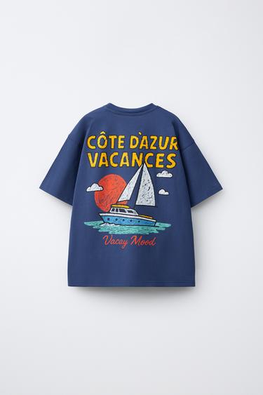 CAMISETA ESTAMPADO VELERO - Azul de Zara