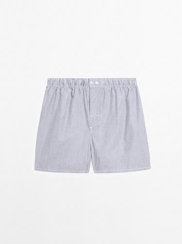 Zara Striped print boxers - Navy blue - Image 0