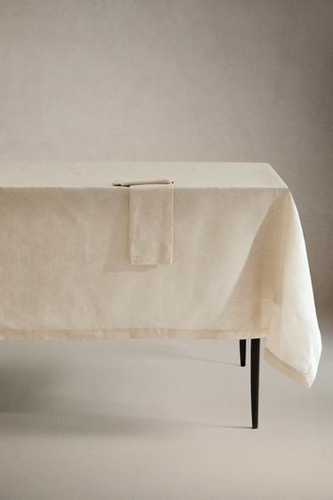 NAPPE JACQUARD FLEURS - Beige clair de Zara - Image 4