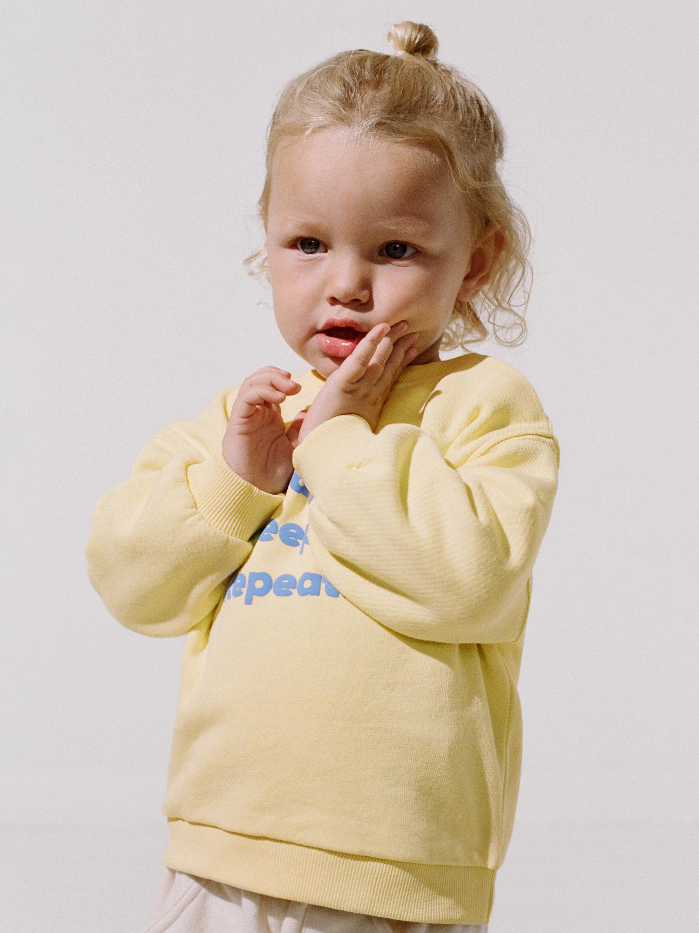 TEXT SWEATSHIRT AND LEGGING JOGGING SET — Yellow