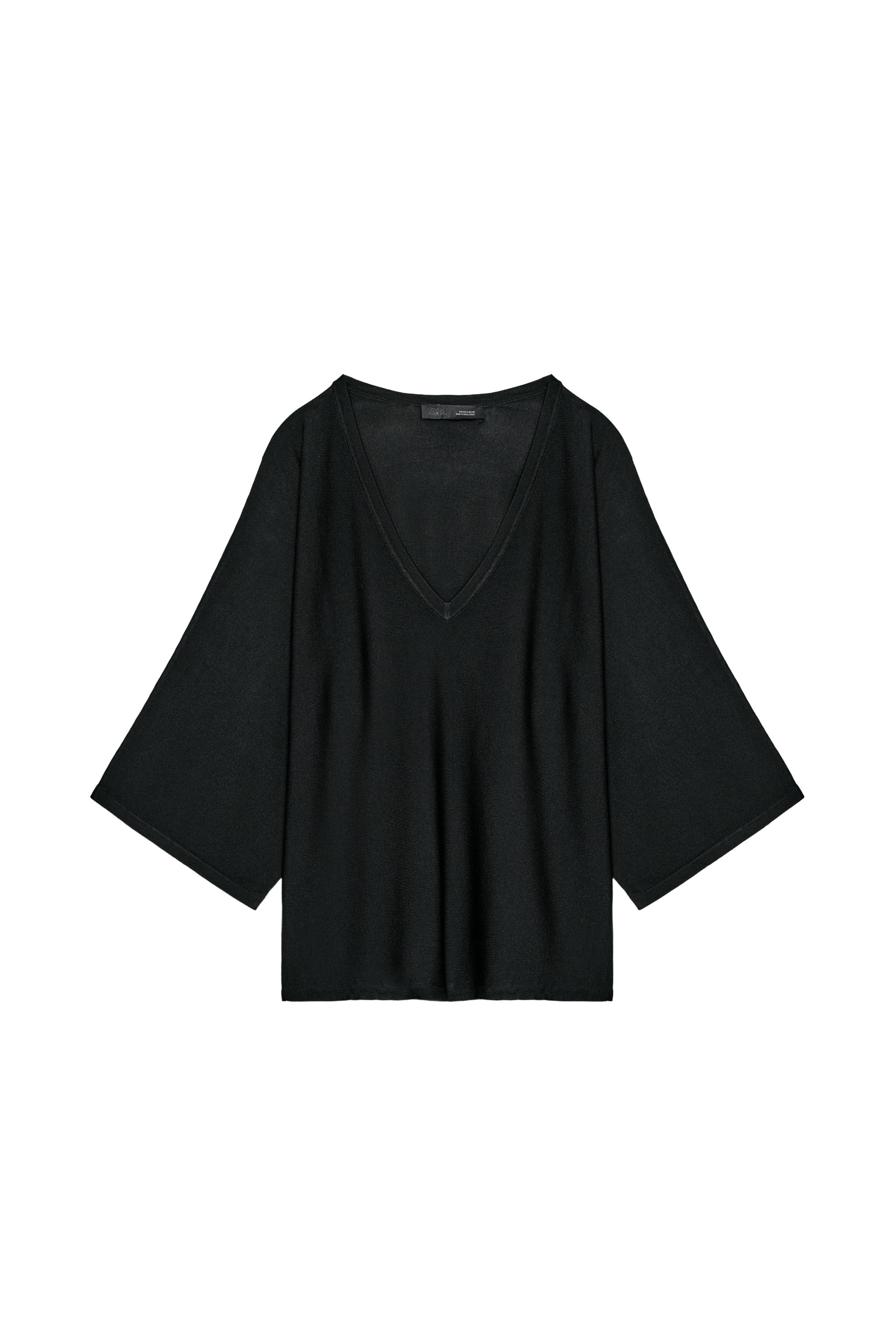 zara — MAGLIA FLUIDA SCOLLO A V