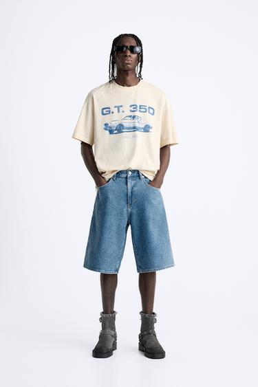 ДЖИНСОВЫЕ ШОРТЫ BAGGY-FIT — НЕБЕСНО-ГОЛУБОЙ от Zara — изображение 0