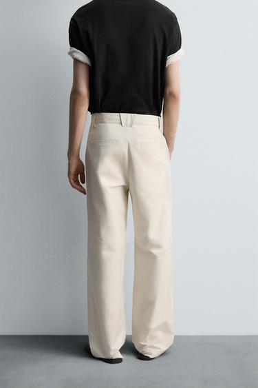 PANTALON REGULAR FIT POCHES - Blanc cassé de Zara - Image 2