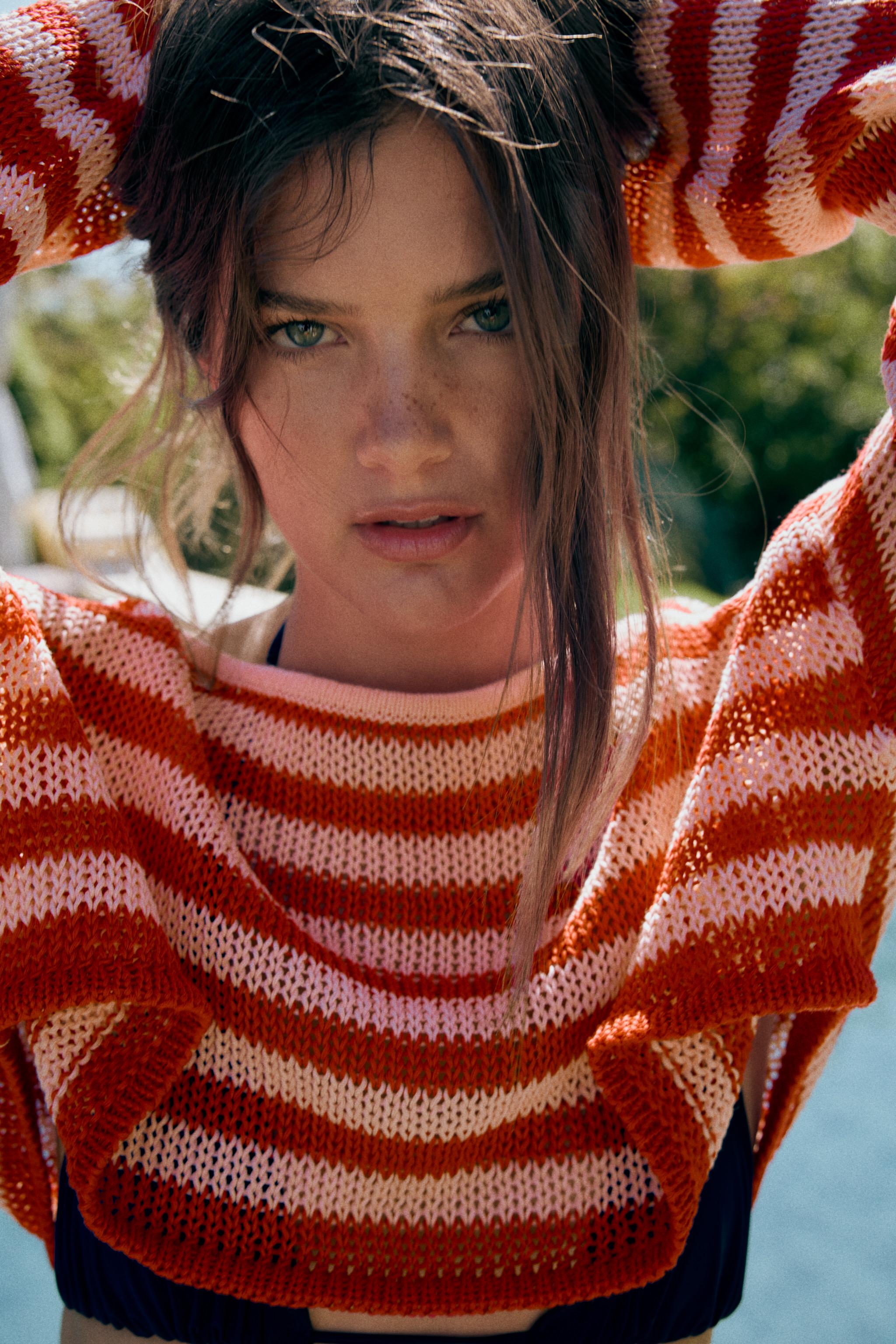 クロップド丈ストライプニットセーター - ストライプ | ZARA Japan / 日本