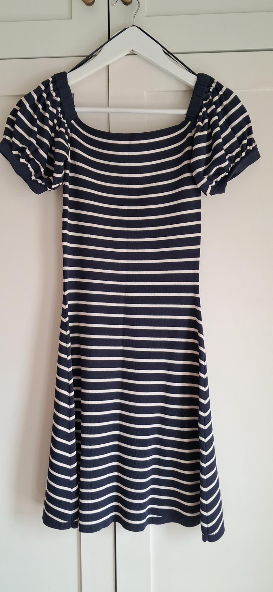 KNIT DRESS WITH PUFF SLEEVES