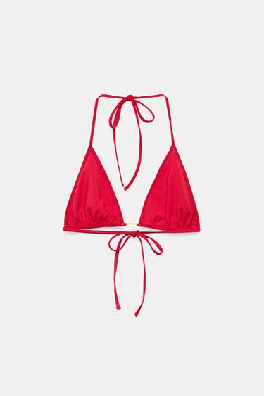 TOP BIKINI UNI PIÈCE MÉTALLIQUE - Rouge de Zara - Image 5