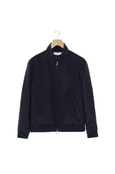 Zara WOOL BLEND JACKET MANTECO® ORIGINS - Navy blue