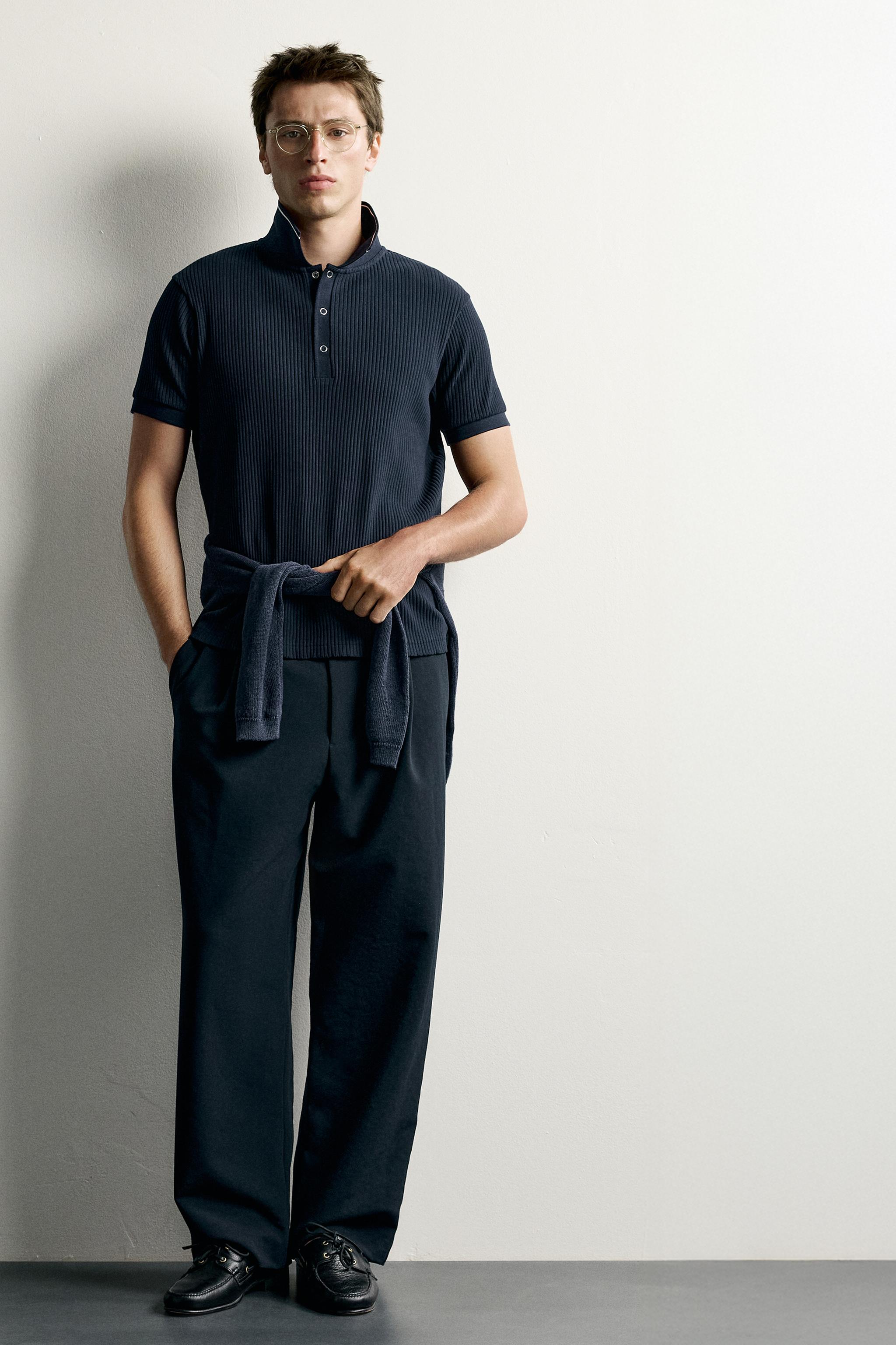 Мужские рубашки Zara RETRO REGULAR FIT POLO SHIRT — фото 7