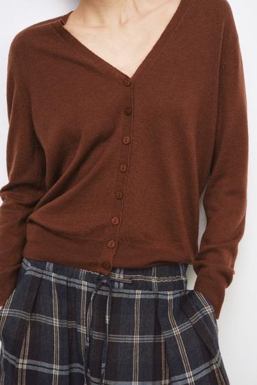 VESTE 100% LAINE EXTRA-DOUCE - Marron de Zara