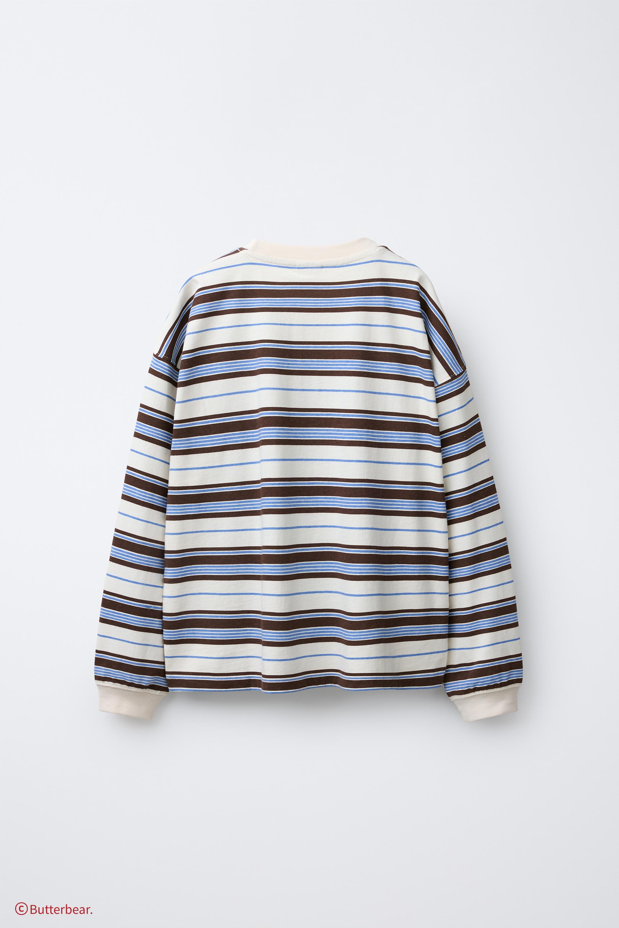 ストライプ柄バターベアー©Tシャツ - ストライプ | ZARA Japan