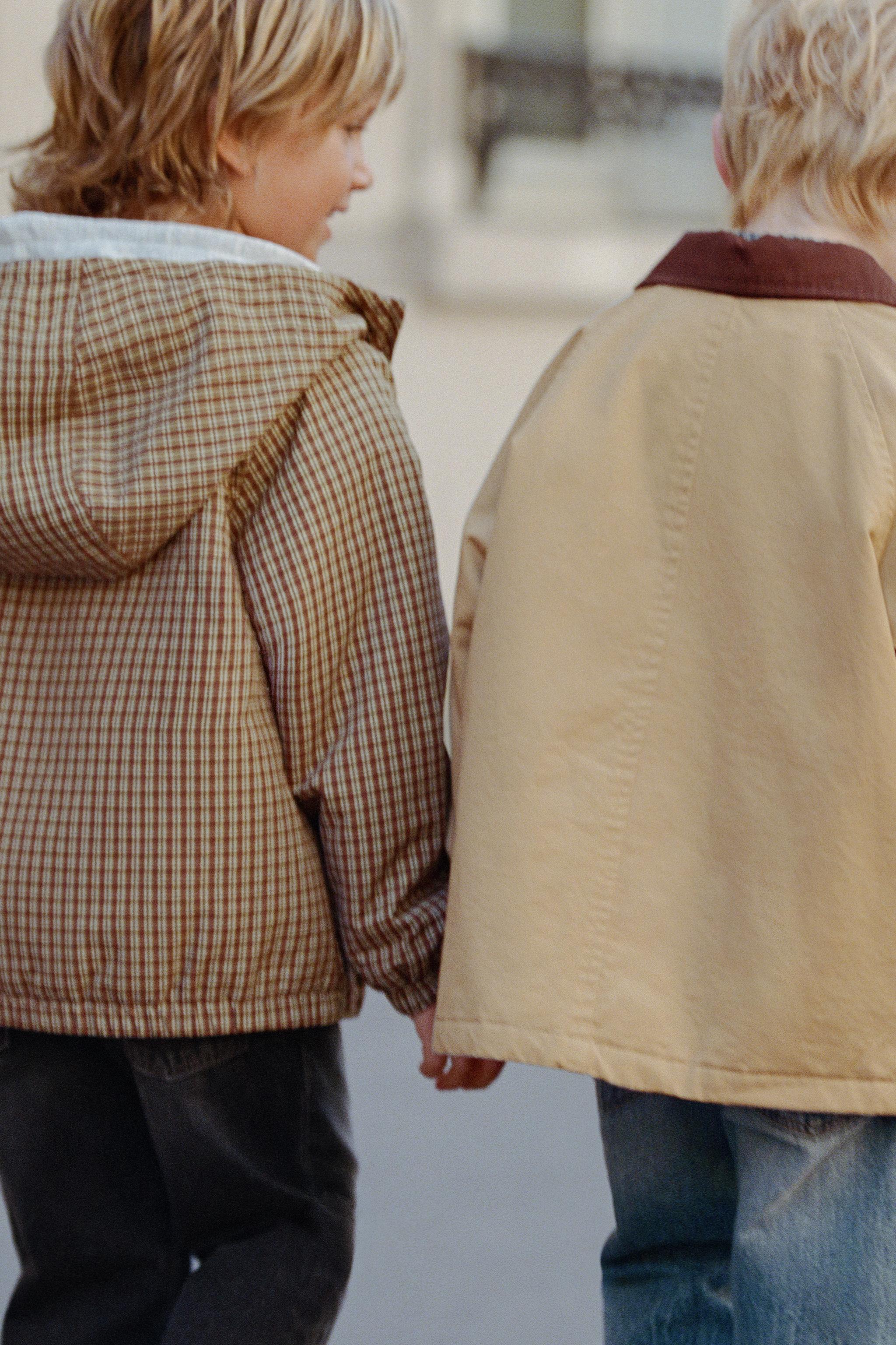 BLOUSON À COL COULEUR CONTRASTE