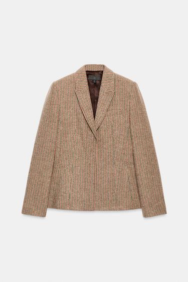 BLAZER ESPINHA DE PEIXE - laranja-verde da Zara - Imagem 0