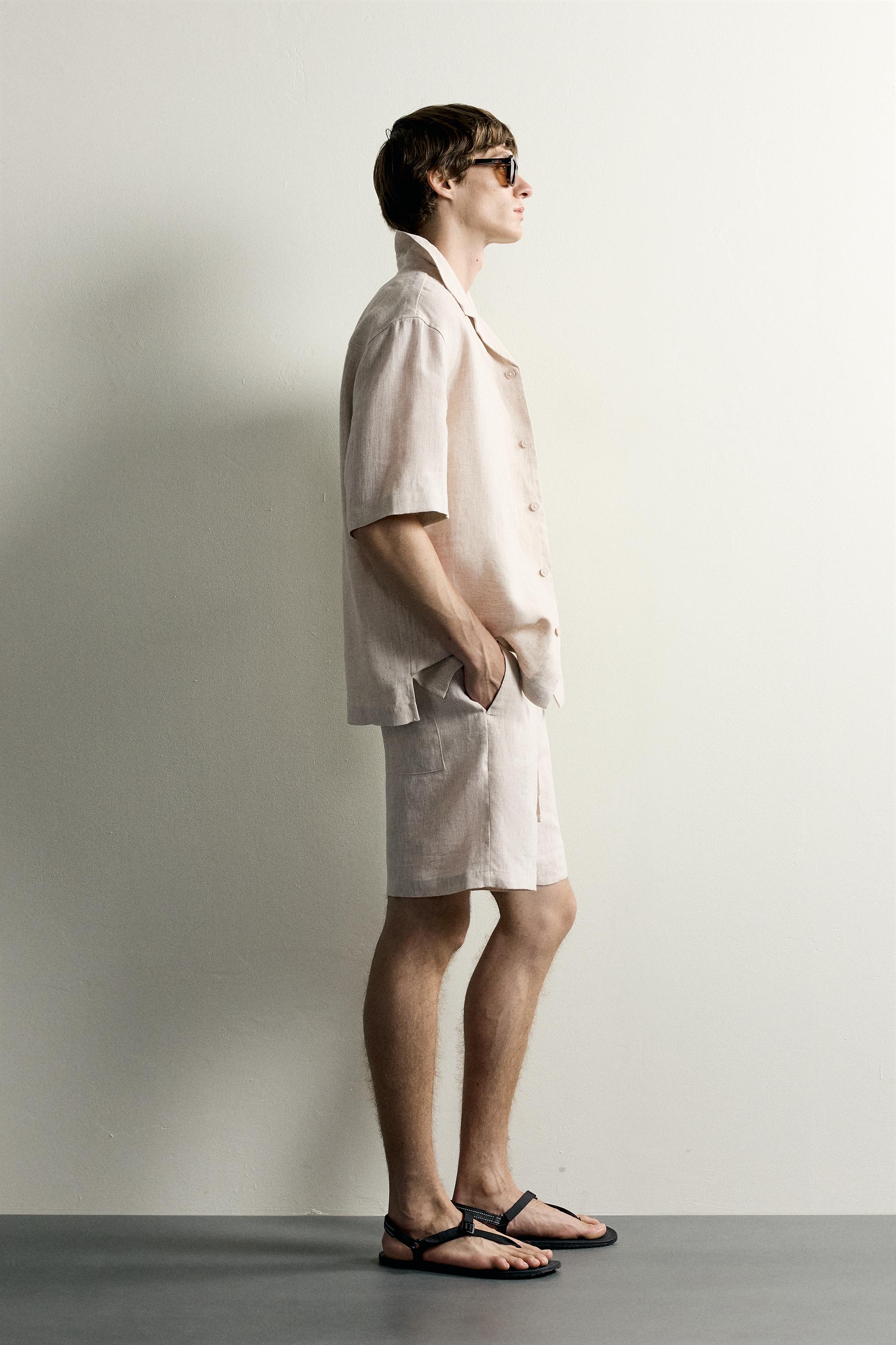 SHORT RELAXED FIT 100% LIN