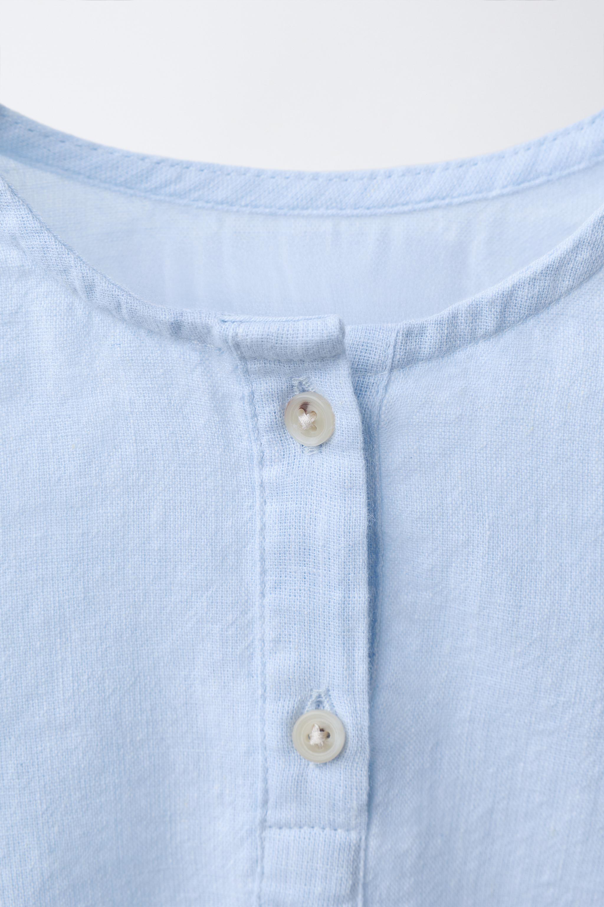 COTTON AND LINEN BLEND BODYSUIT