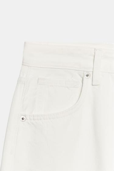 TRF BALLOON MID-WAIST JEANS WITH BELT LOOP DETAIL - White by Zara - Image 9
