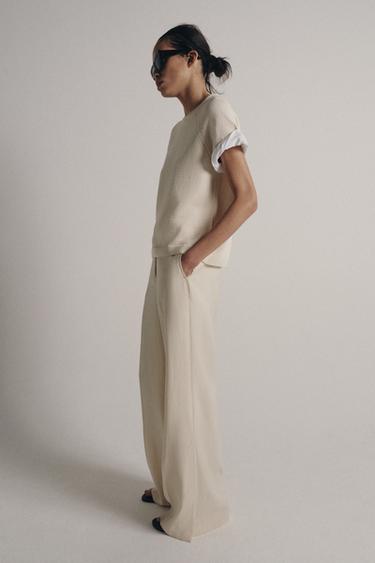 PULL EN MAILLE À MANCHES REVERS BIMATIÈRE - Écru de Zara - Image 3