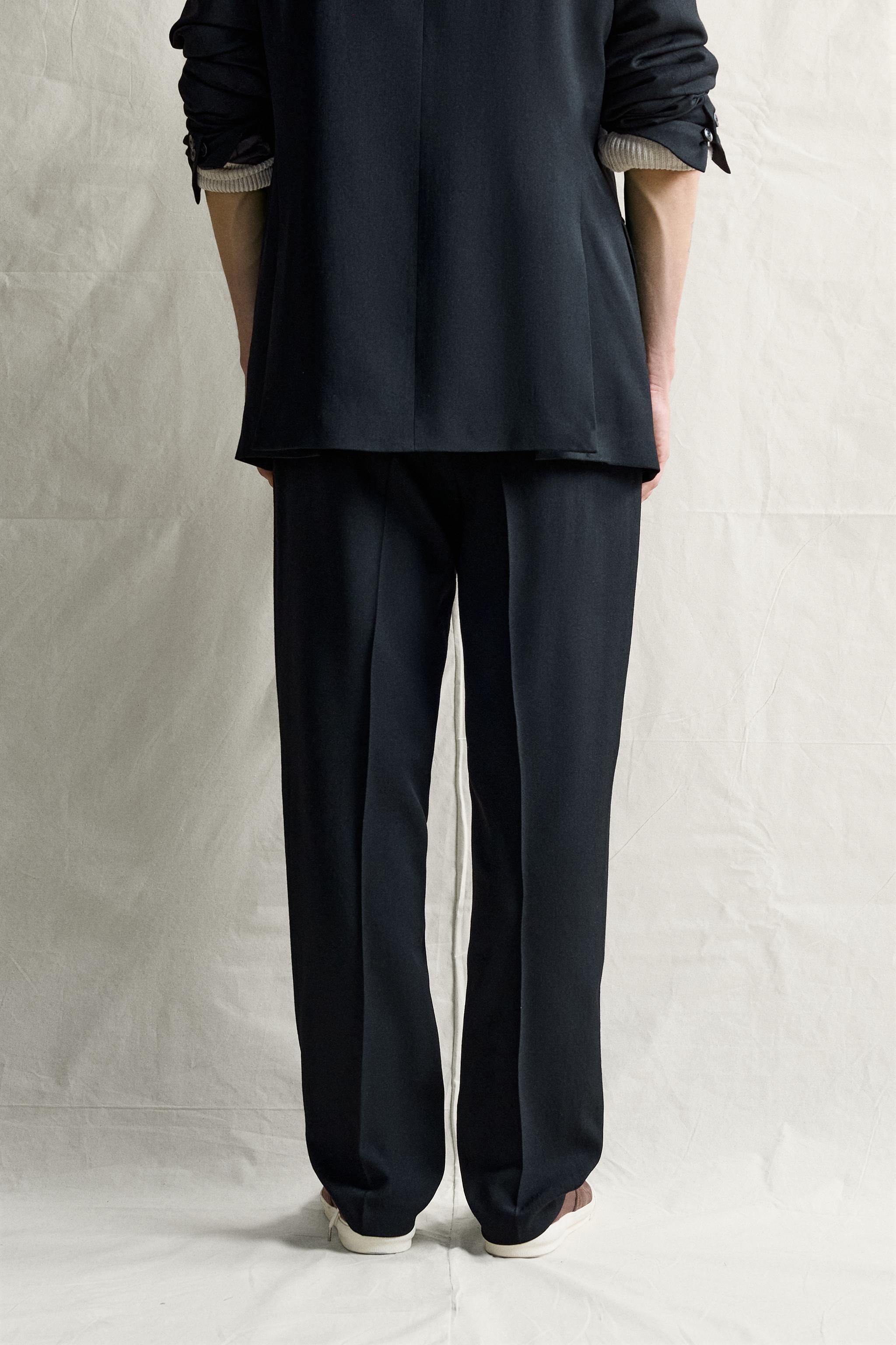 Мужские брюки Zara 100% WOOL REGULAR-FIT SUIT PANTS — фото 3