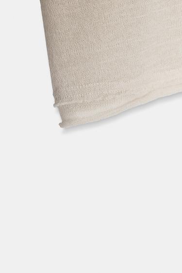 WOOL SHORT SLEEVE T-SHIRT - Ecru by Zara - Image 6