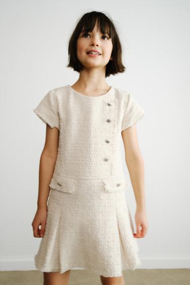 TEXTURED DRESS - Ecru by Zara