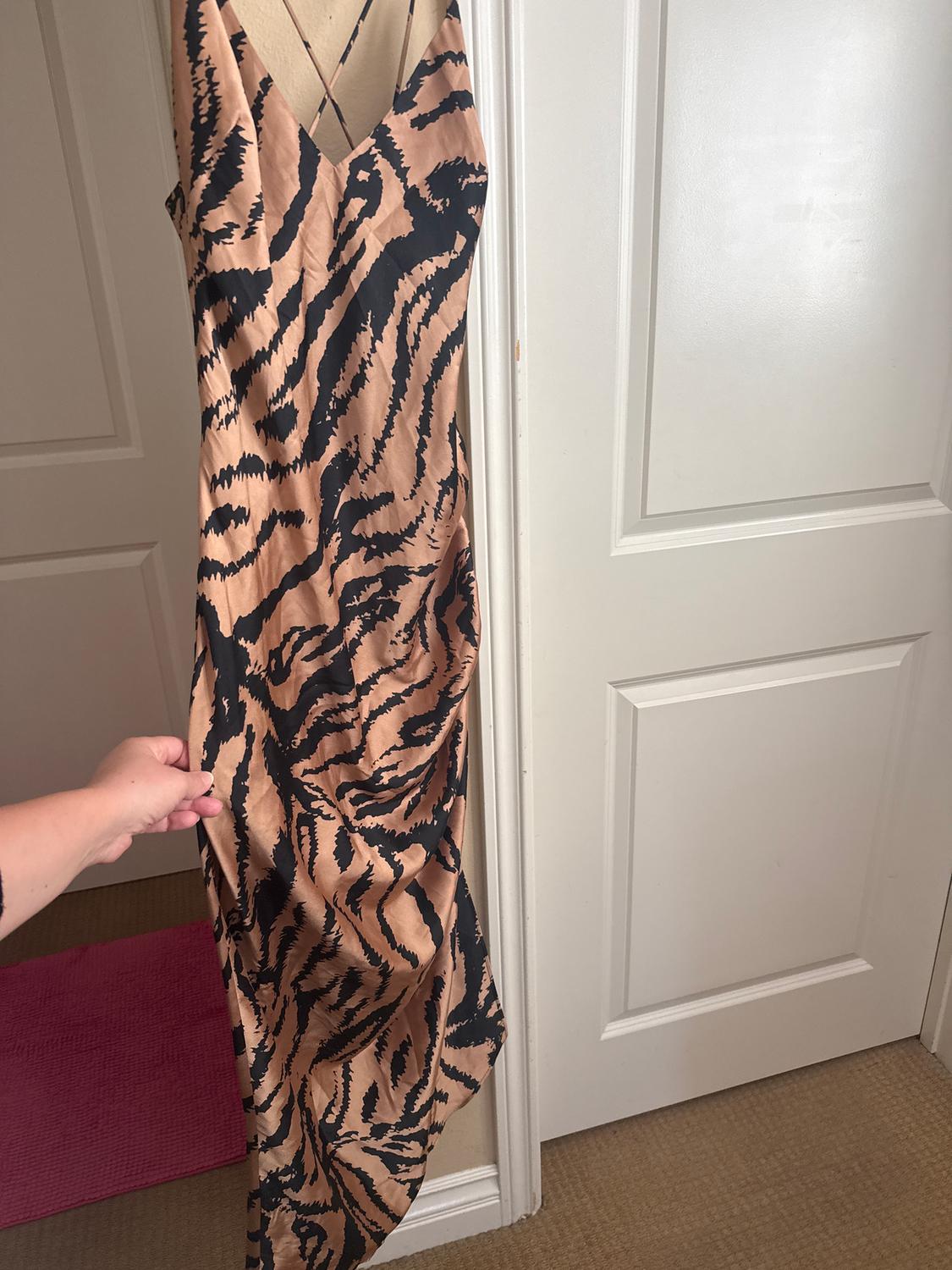 SATIN EFFECT MIDI DRESS - Image 2