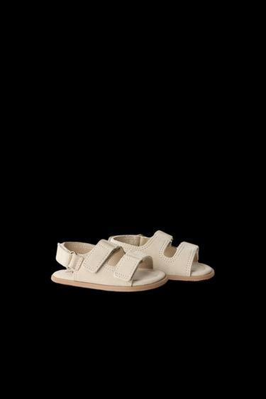 Zara BAREFOOT LEATHER SANDALS - Sandy Brown