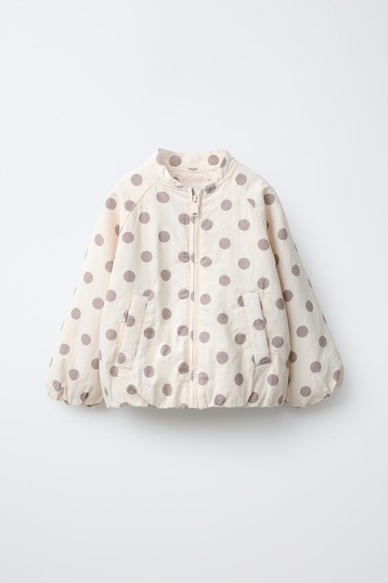 CAZADORA BOMBER ACOLCHADA TOPOS - Piedra de Zara - Imagen 0