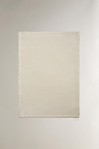 DETSKÁ FLÍSOVÁ DEKA Z BAVLNY - krémová zn. Zara