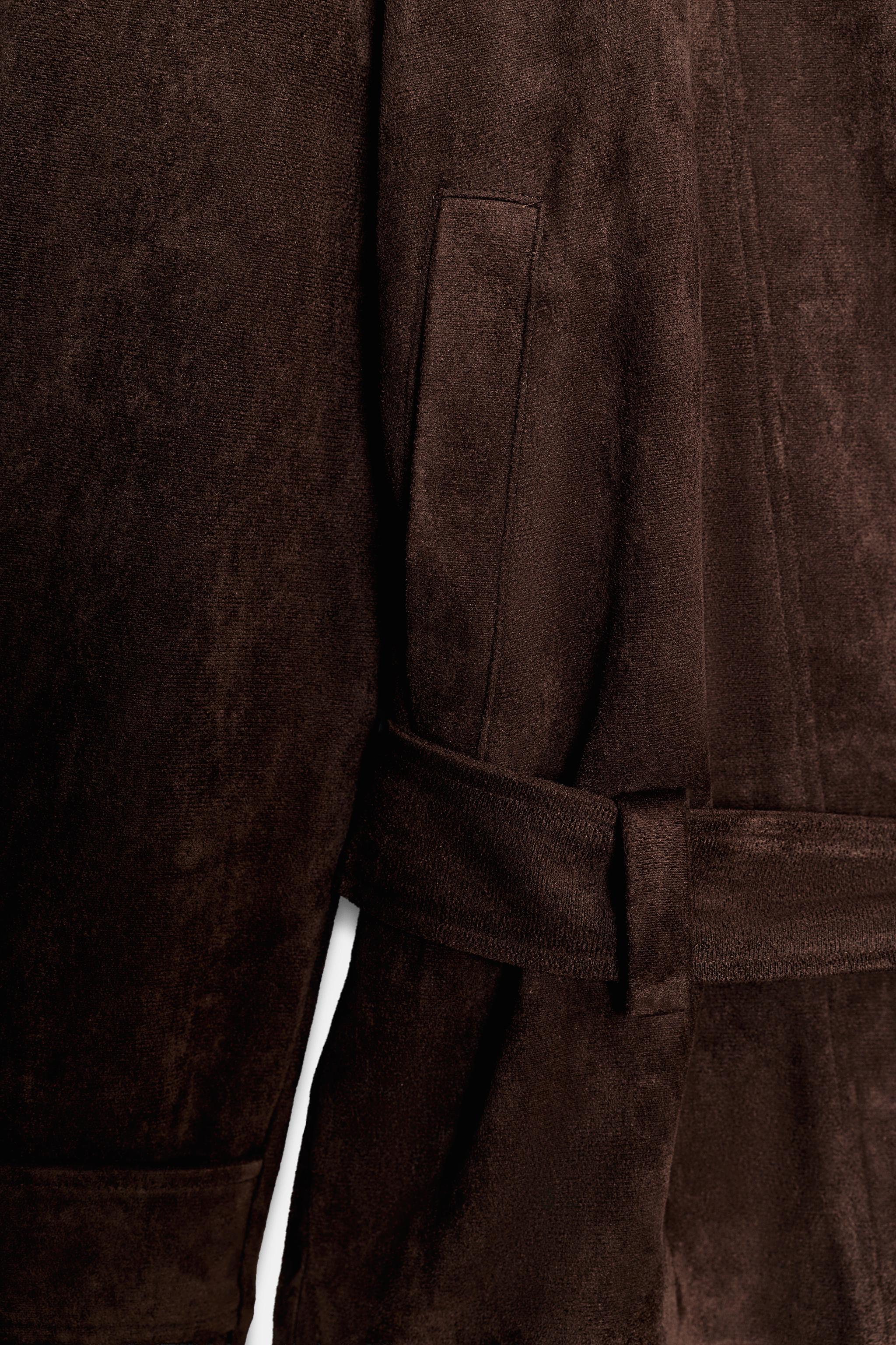 BLOUSON EFFET DAIM AVEC CEINTURE