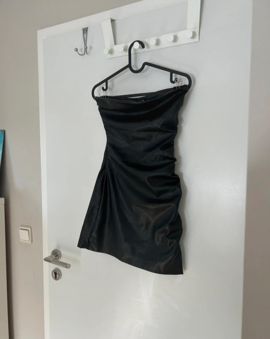 DRAPED FAUX LEATHER DRESS - Image 2