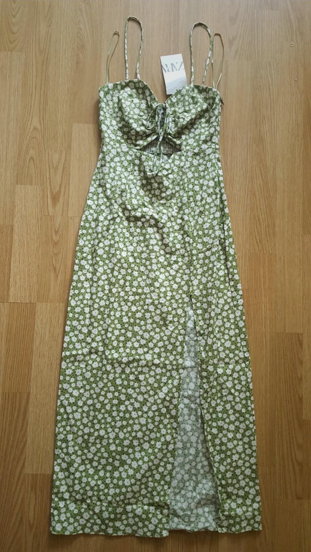 LINEN-BLEND FLORAL PRINT MIDI DRESS - Image 4